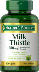 Nature's Bounty Milk Thistle bottle capsules support liver health.