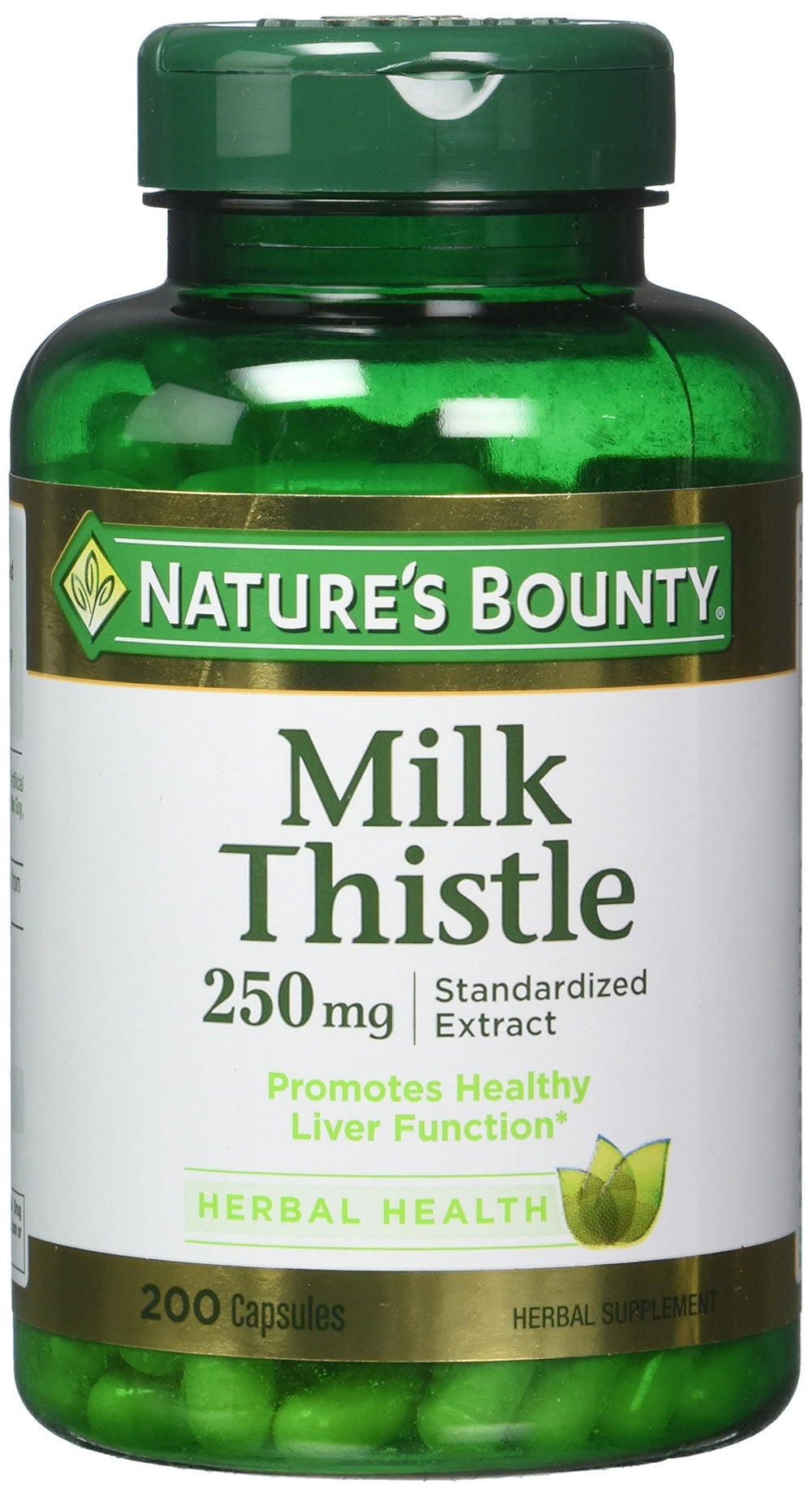 Nature's Bounty milk thistle bottle front view for daily wellness.