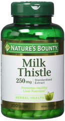 Nature's Bounty milk thistle bottle front view for daily wellness.