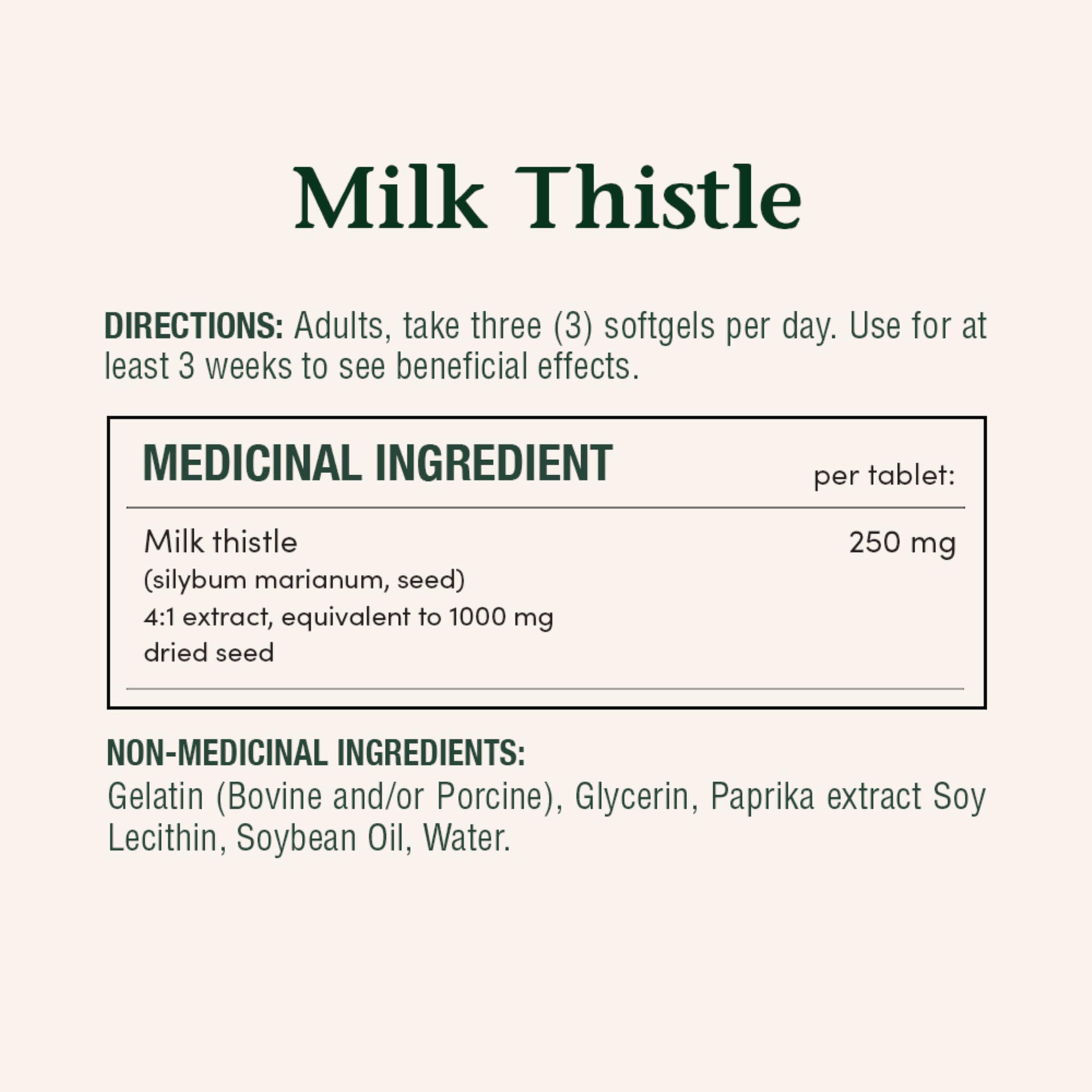 Nature's Bounty Milk Thistle bottle pour illustrating easy daily intake