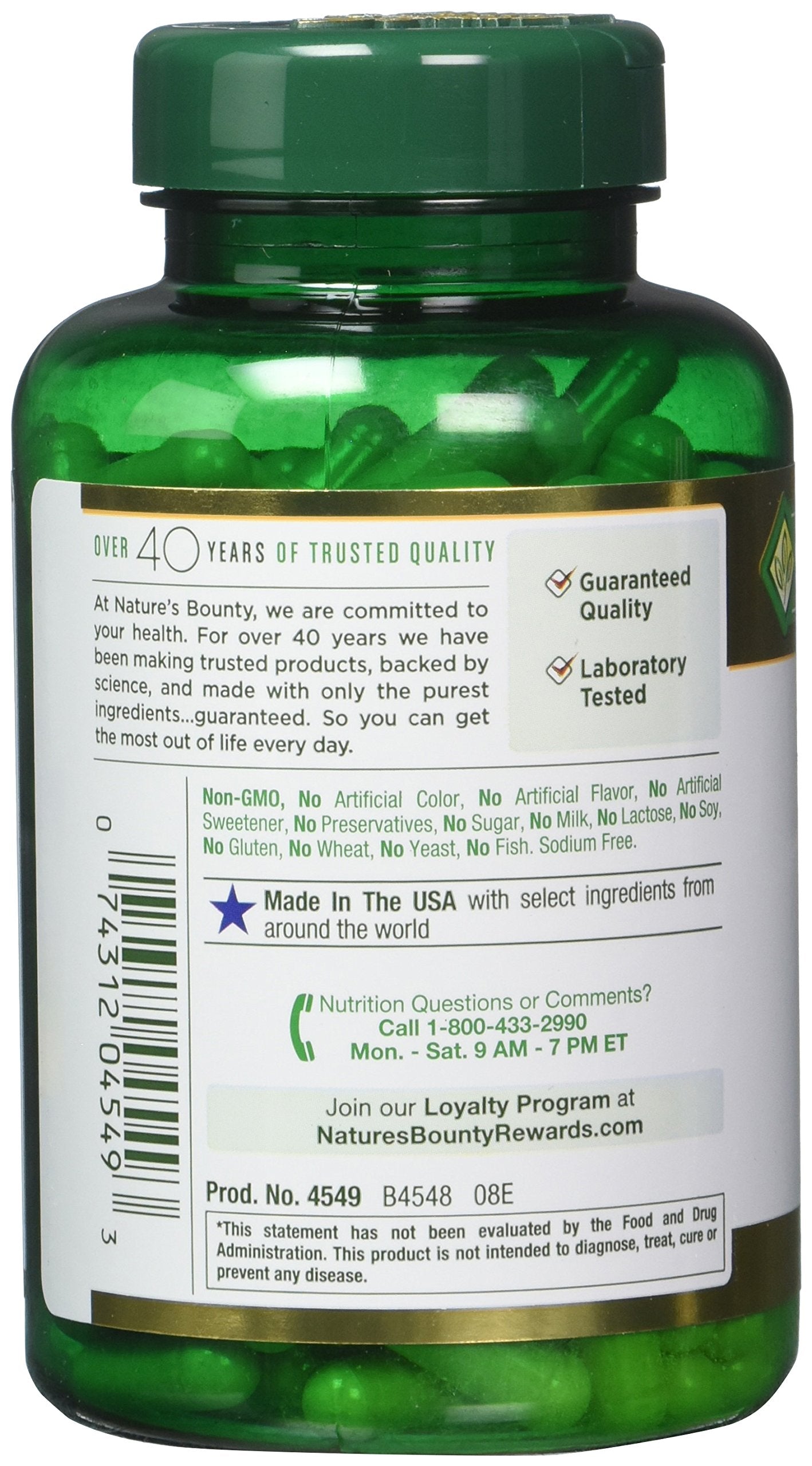 Nature's Bounty milk thistle capsules close-up showing smooth, easy-to-swallow texture.