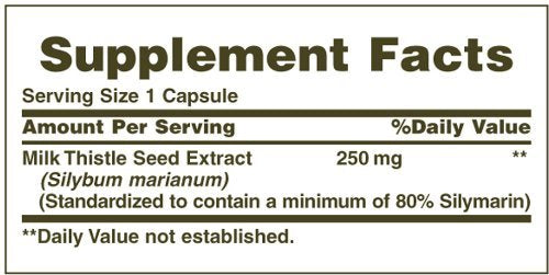 Nature's Bounty Milk Thistle capsules close-up bottle for easy daily use