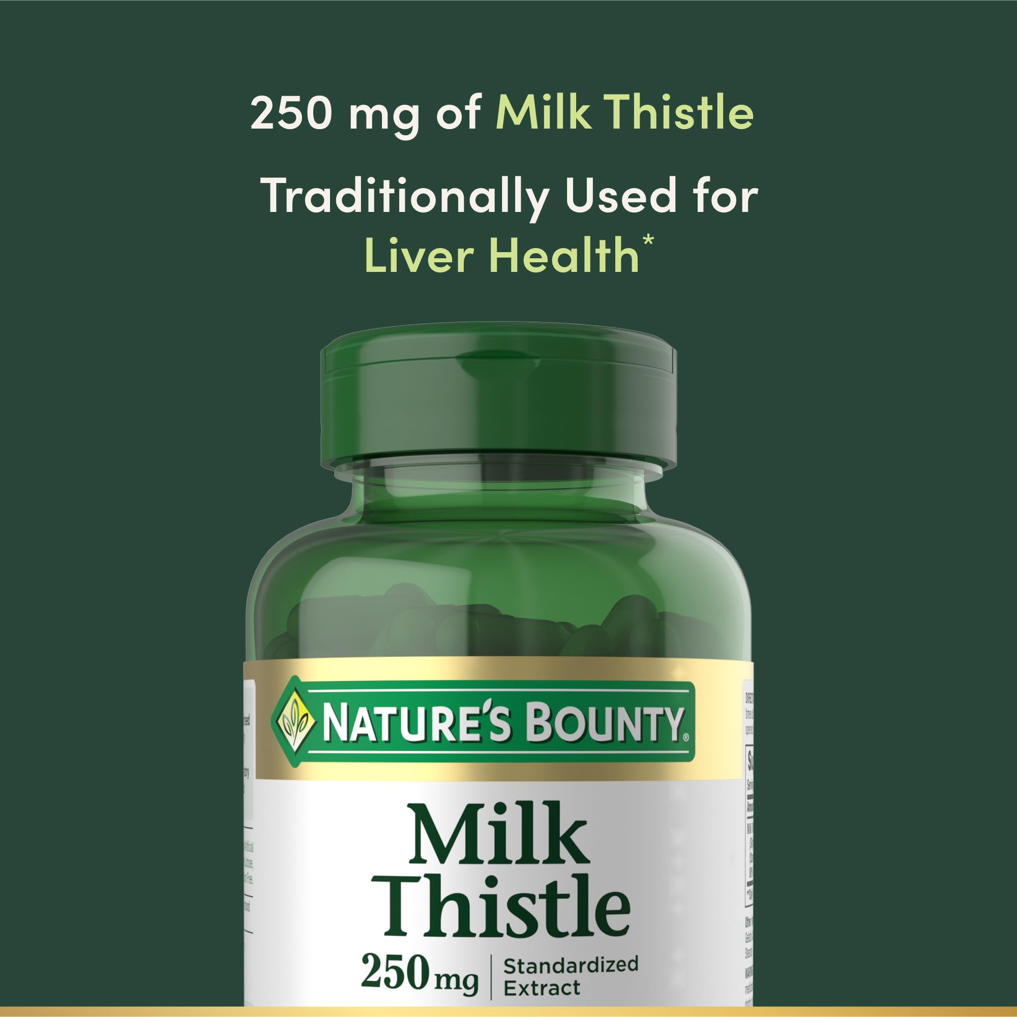 Nature's Bounty Milk Thistle capsules on table for daily use.