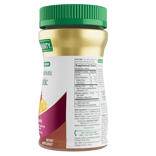 Nature's Bounty Pre Pro Postbiotic Gummies daily gummy on counter encouraging consistency and routine