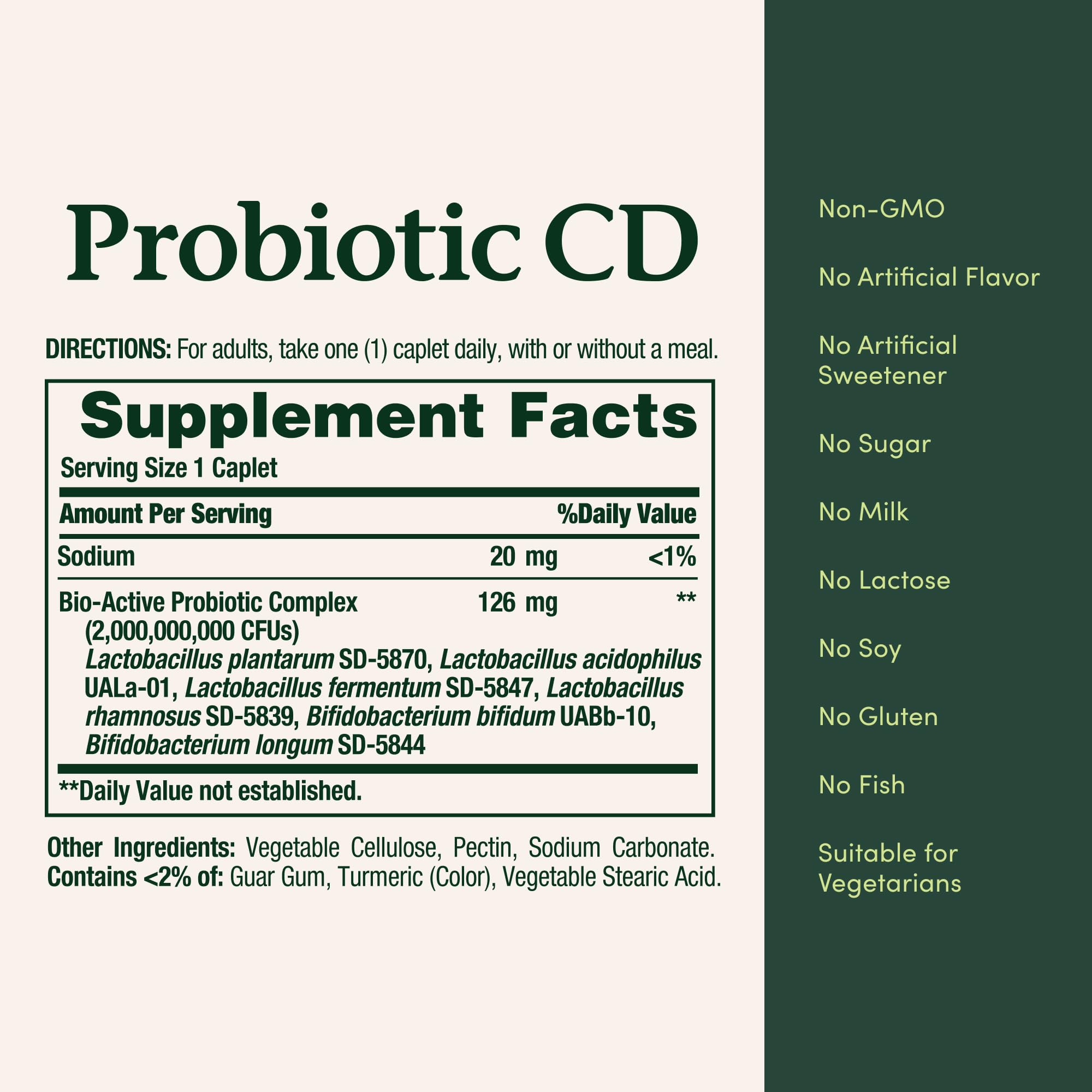 Nature's Bounty probiotic vegetarian-friendly badge for vegetarian diets.