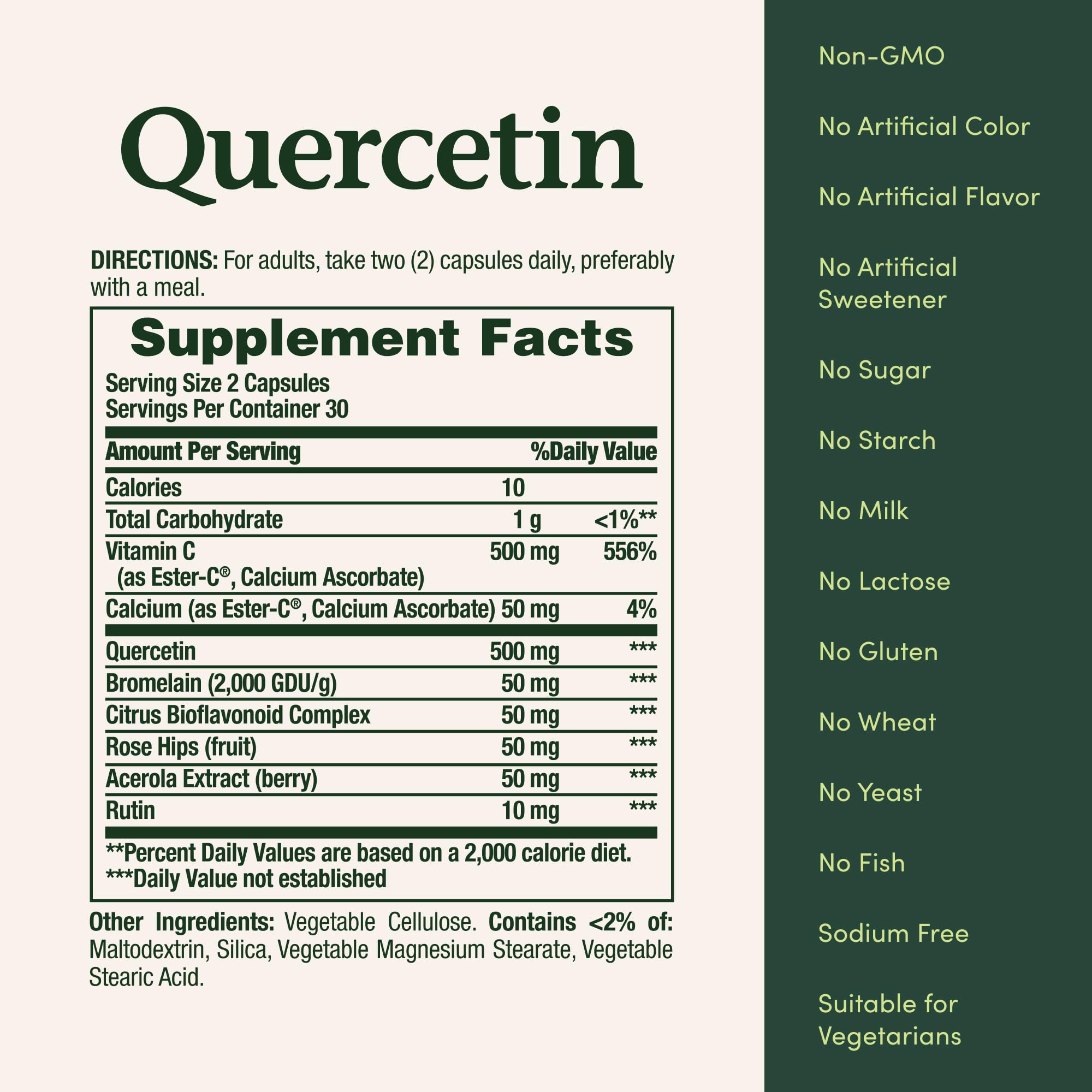 Nature's Bounty Quercetin bottle pour scene showing convenient daily use