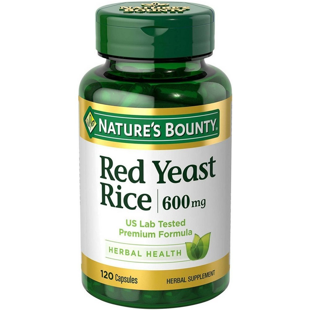 Nature's Bounty Red Yeast Rice 600mg capsules, daily herbal supplement for everyday wellness
