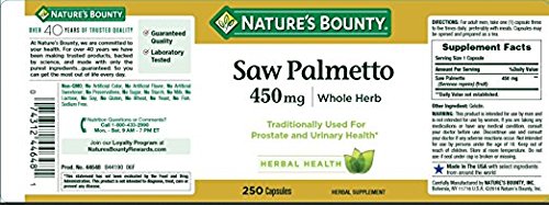 Two-pack Nature's Bounty Saw Palmetto on shelf for daily routine.