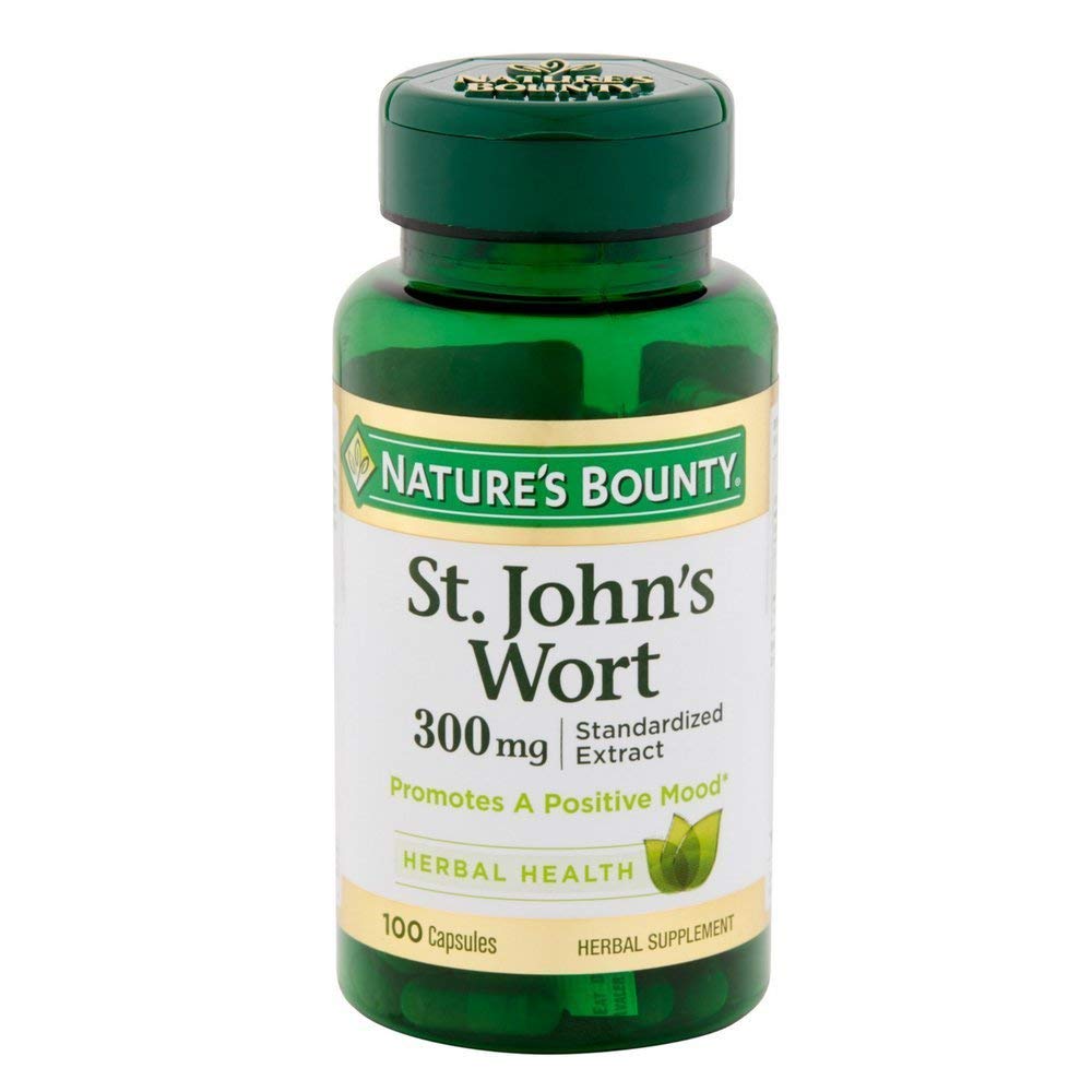 Nature's Bounty St. John's Wort 300 mg bottle for mood support and calm