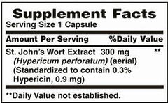 Close-up of Nature's Bounty St. John's Wort bottle label for easy daily use.