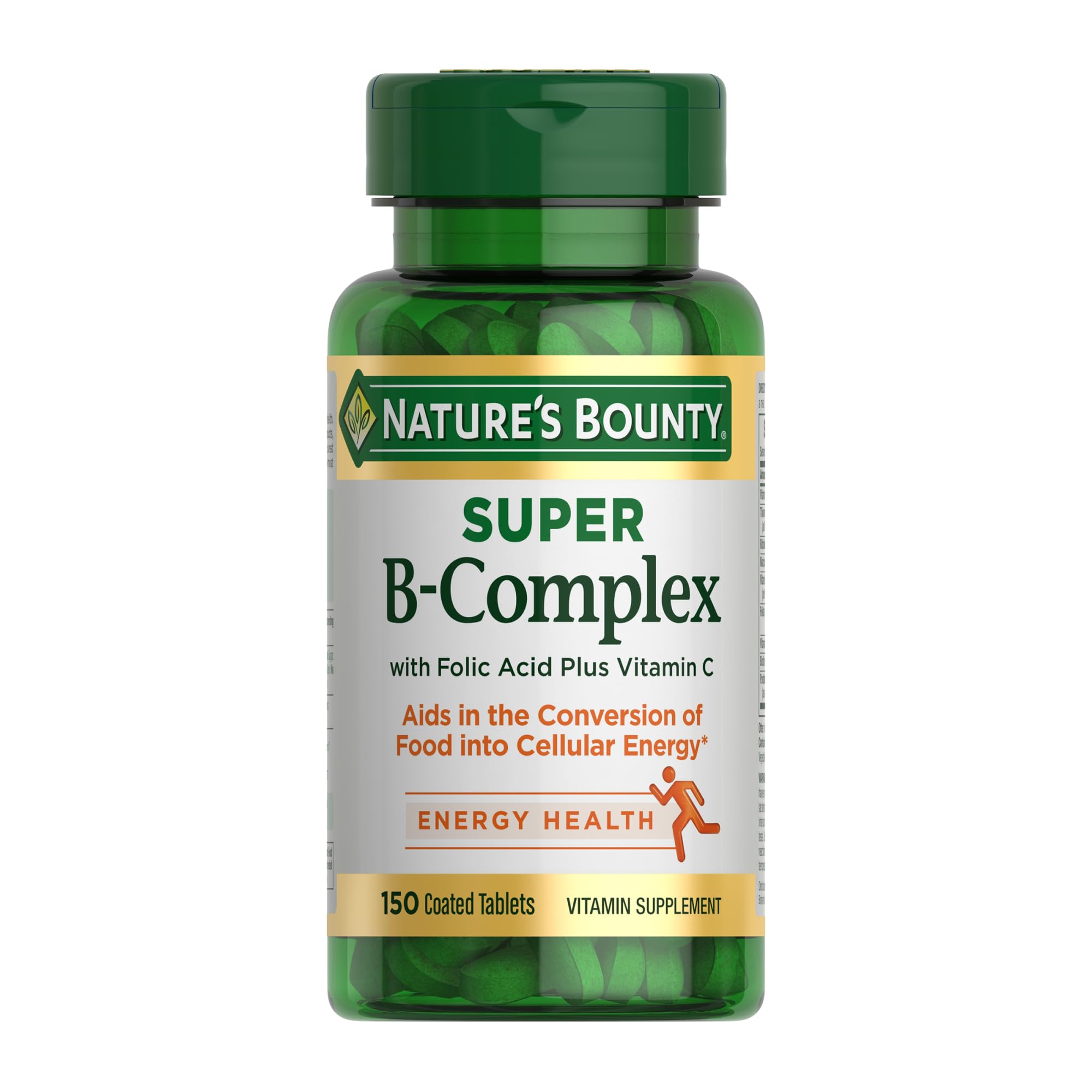 Nature's Bounty Super B-Complex bottle front showing complete vitamin blend for daily energy