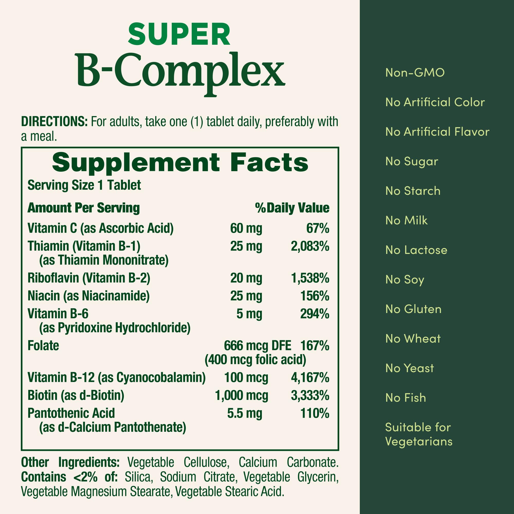Nature's Bounty Super B-Complex bottle on countertop for daily supplementation