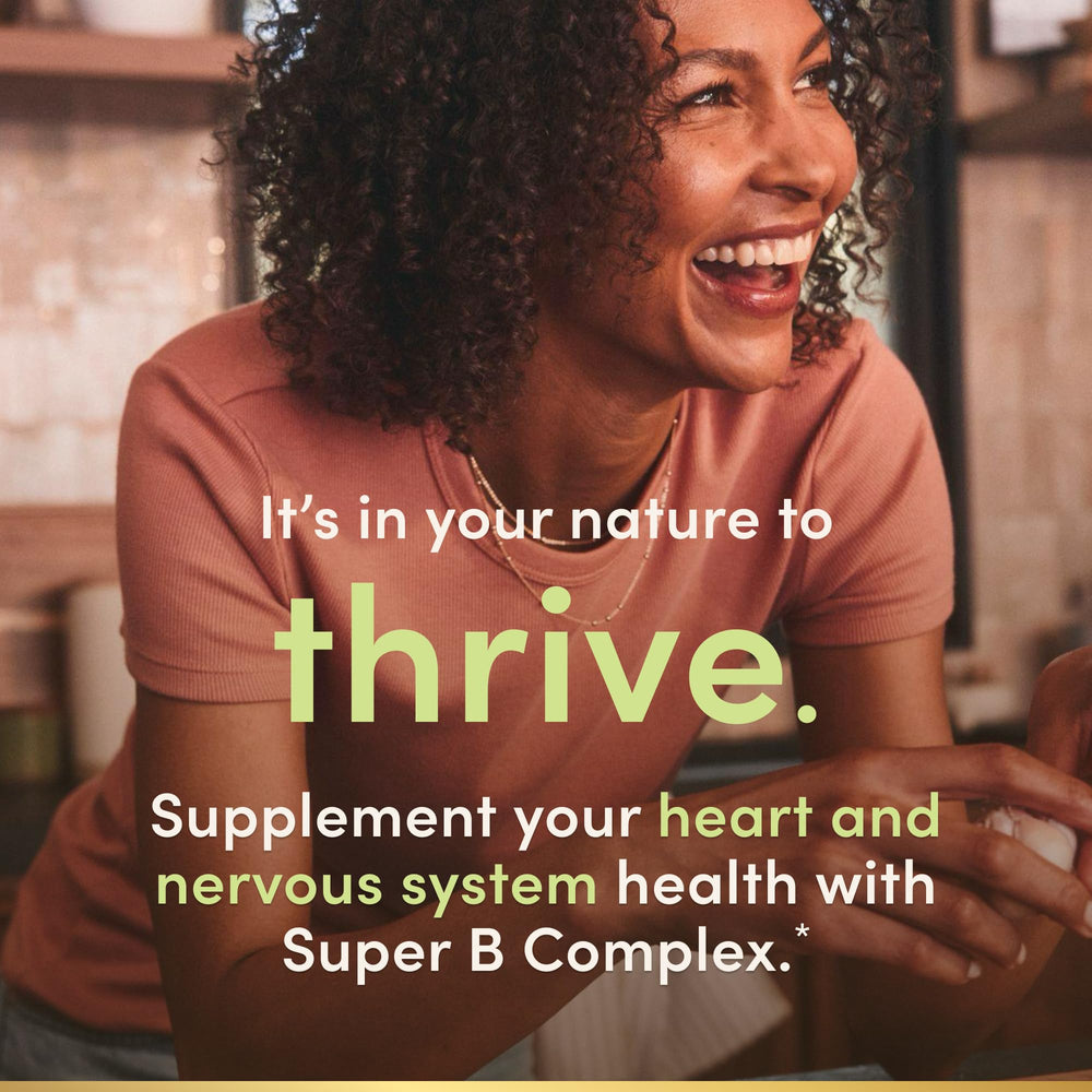 Packaging graphic for Nature's Bounty Super B-Complex with folic acid and vitamin C