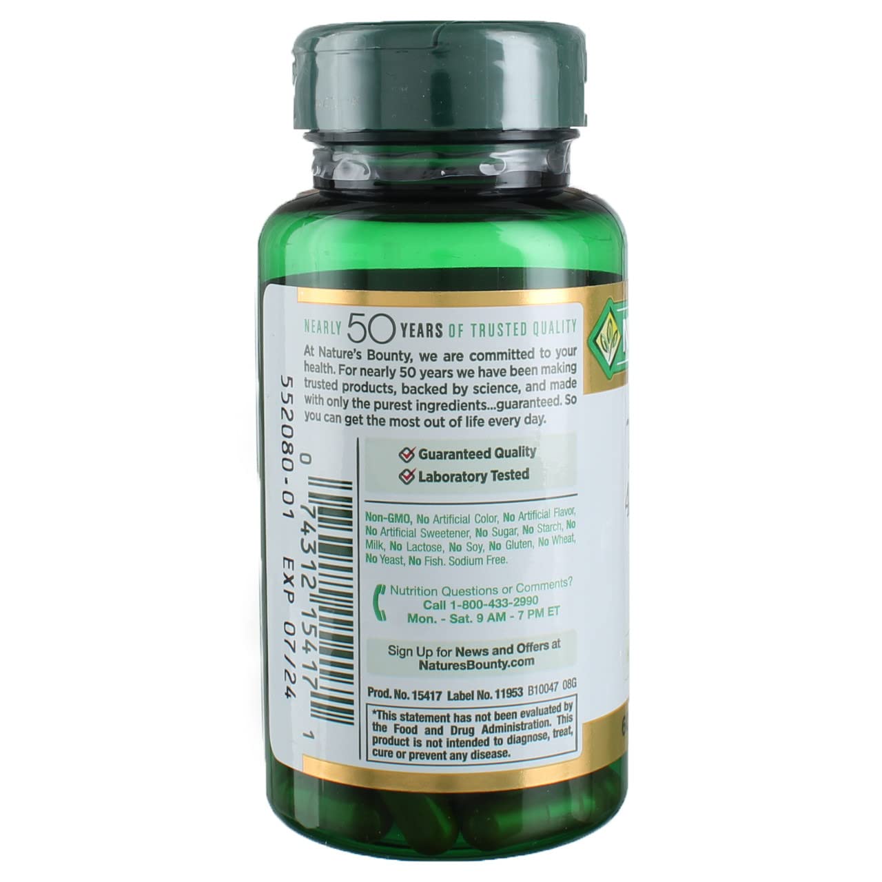 Ingredient list close-up emphasizing plant-based antioxidants and curcuminoids for daily support.