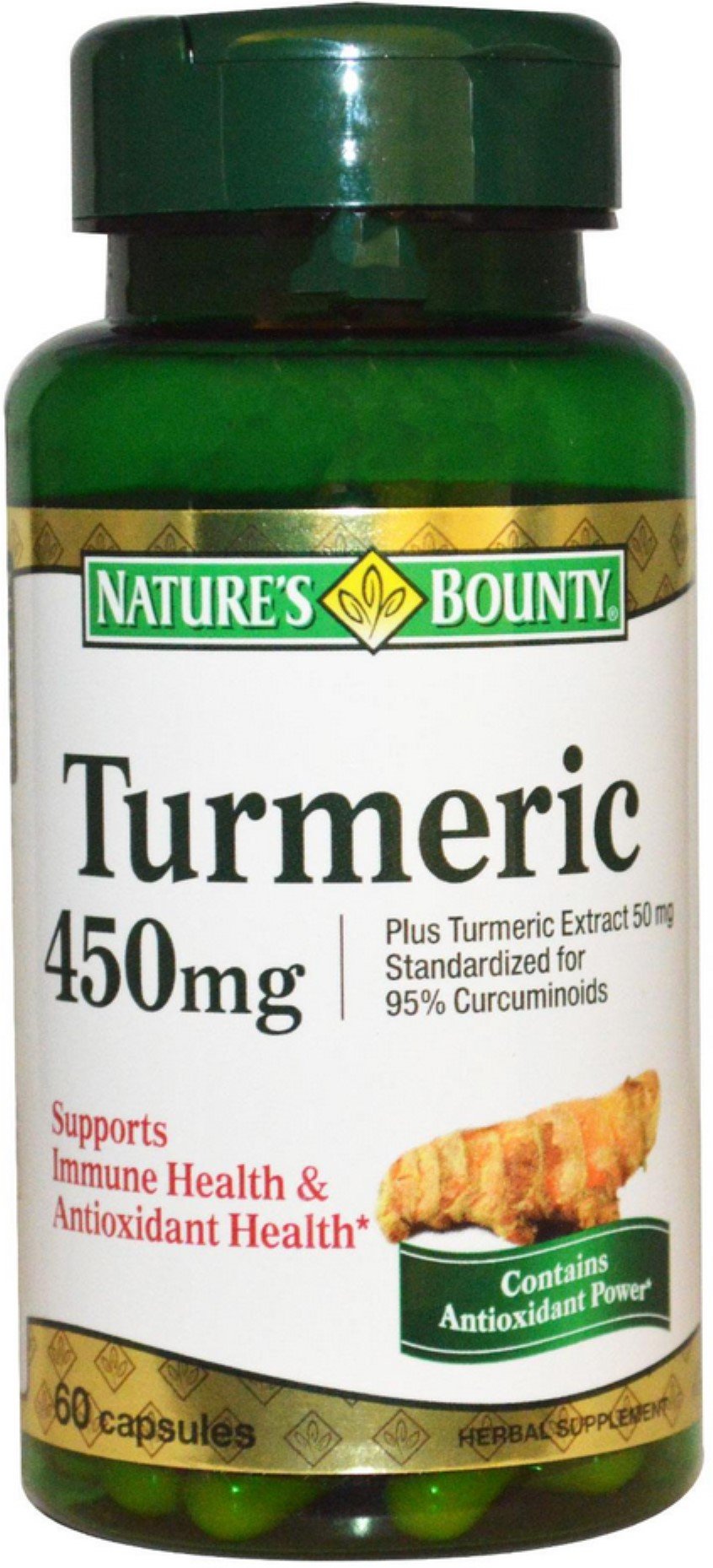 Nature's Bounty Turmeric Capsules pack-2 bottle image for daily antioxidant support