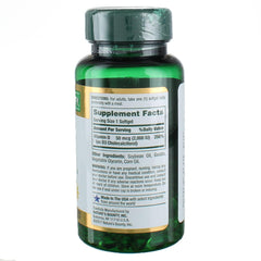 Nature's Bounty Vitamin D3 bottle label shows 2000 IU per softgel.