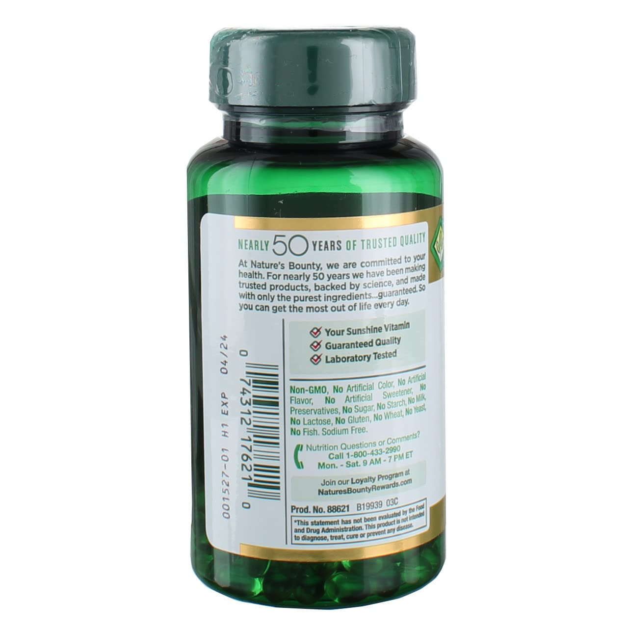 Nature's Bounty Vitamin D3 softgels pack of four for easy restocking.