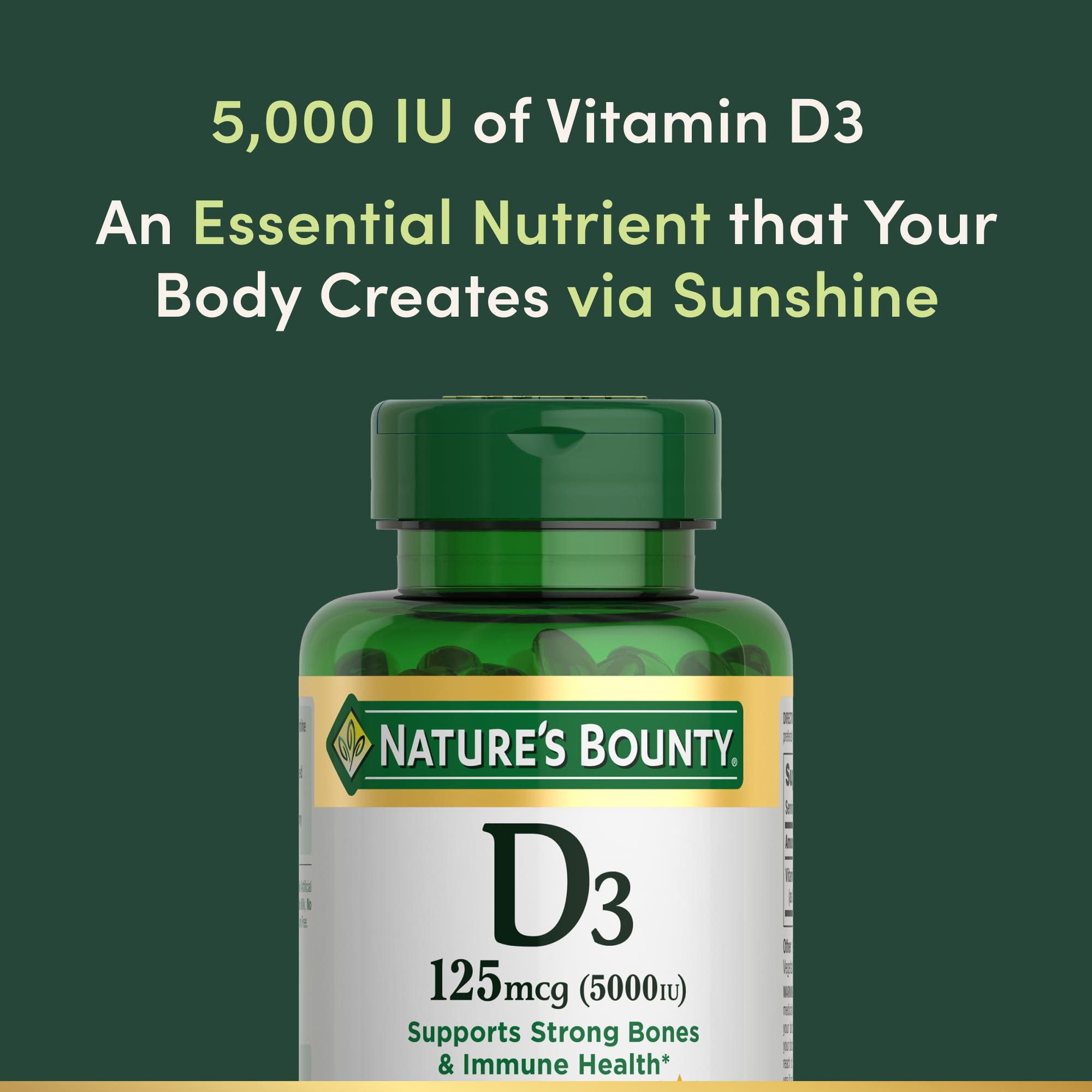 Vitamin D3 bottle on a kitchen counter suggests a simple daily routine.