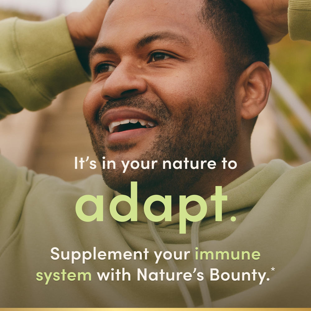 Nature's Bounty Vitamin D3 label design highlights non-GMO, gluten-free.
