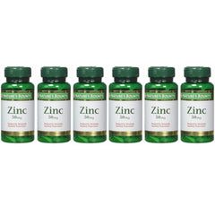 Nature's Bounty Zinc 50 mg caplets bottle-front supports daily immune health.