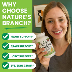 Nature's Branch lemon flavor capsules label suggests refreshing taste with potential daily support.