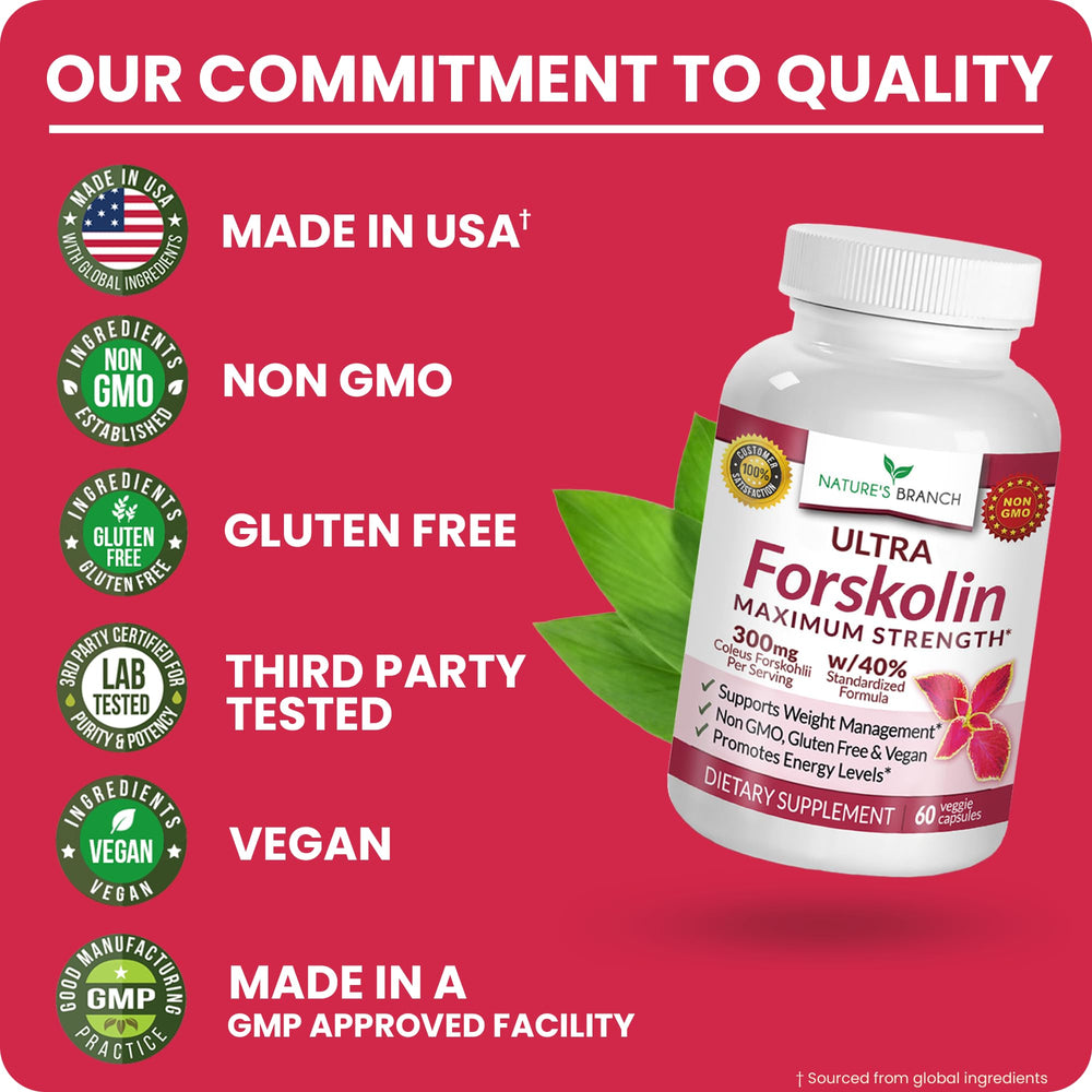 Nature's Branch Ultra Forskolin vegan capsules ready for daily use.
