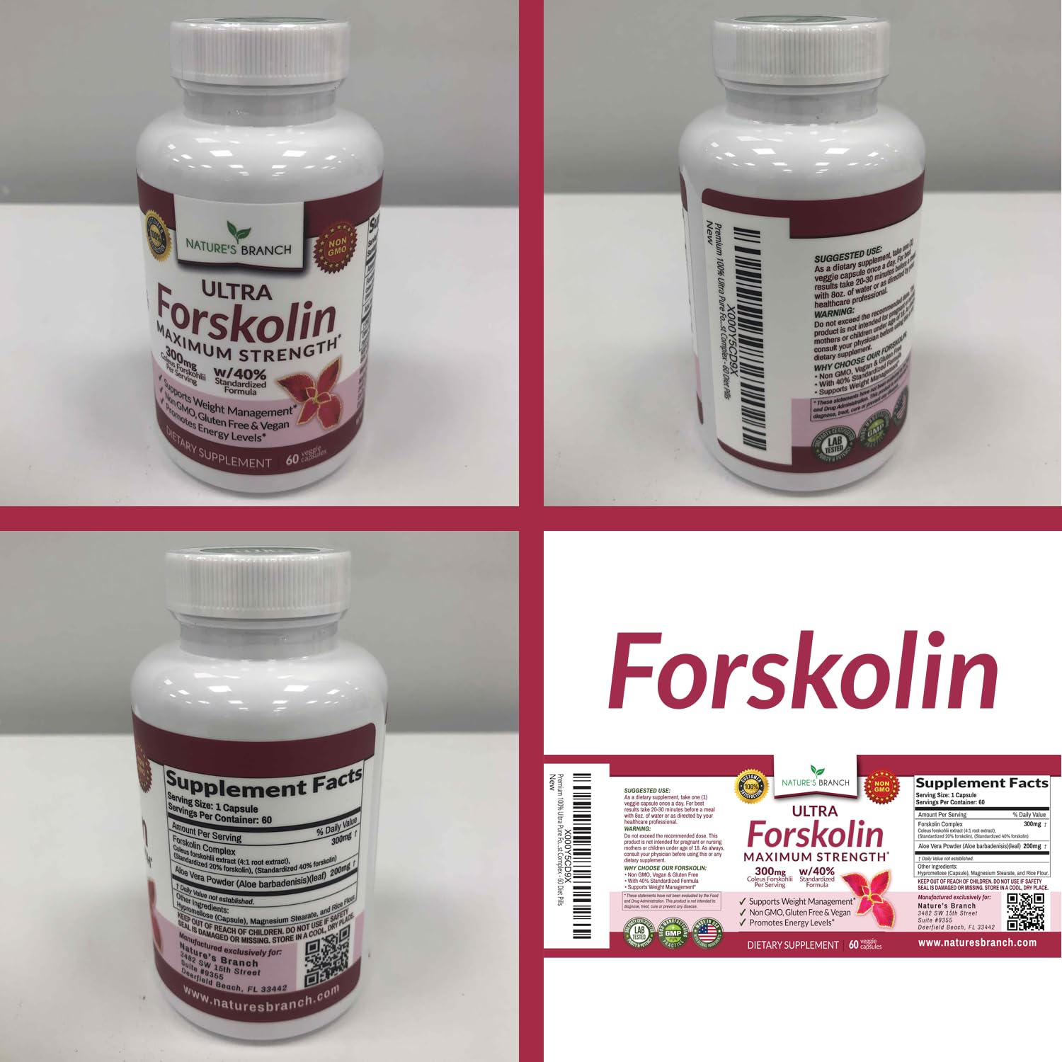 Lifestyle shot of Nature's Branch Ultra Forskolin during a workout routine.
