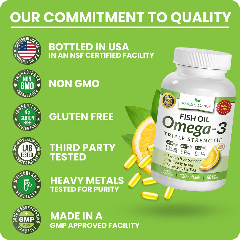Nature's Branch USA bottled seal communicates purity and quality control.