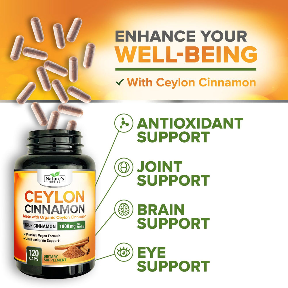 Nature's Choice Cinnamon capsules sugar-free label for sugar-conscious routines