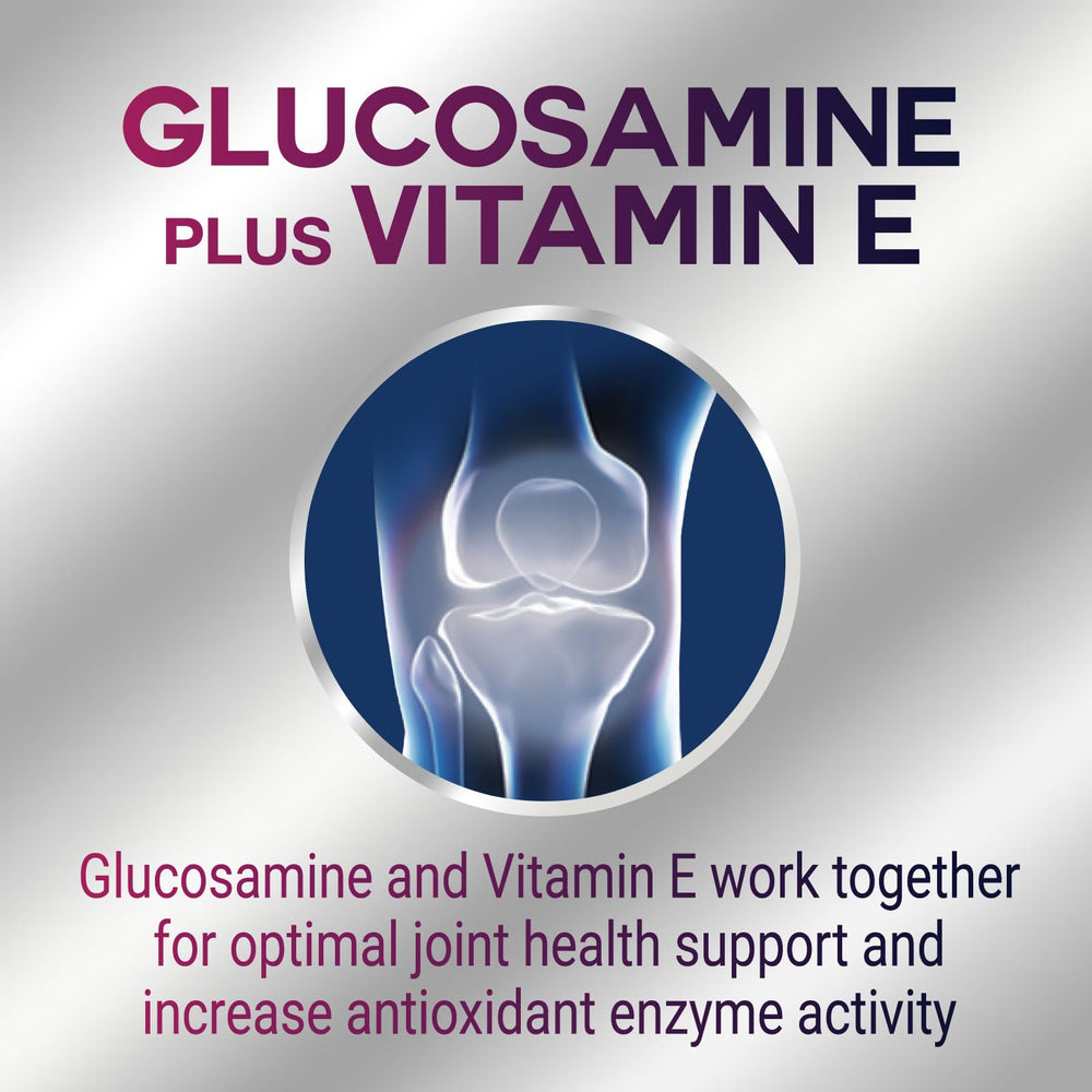 Nature's Choice Joint Support Gummies label closeup shows glucosamine and vitamin E