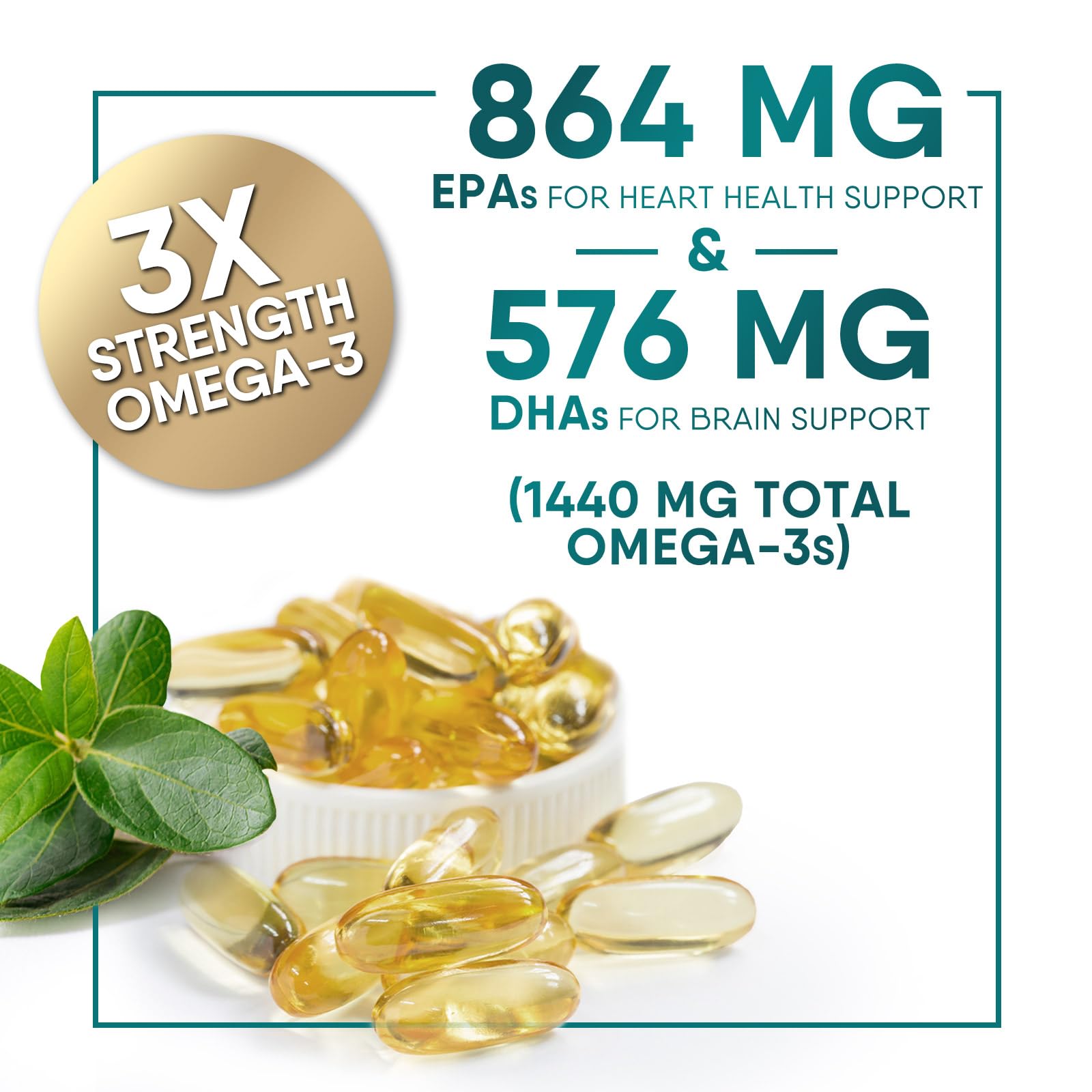 Nature's Choice Omega 3 fish oil label details emphasize purity and US manufacturing.