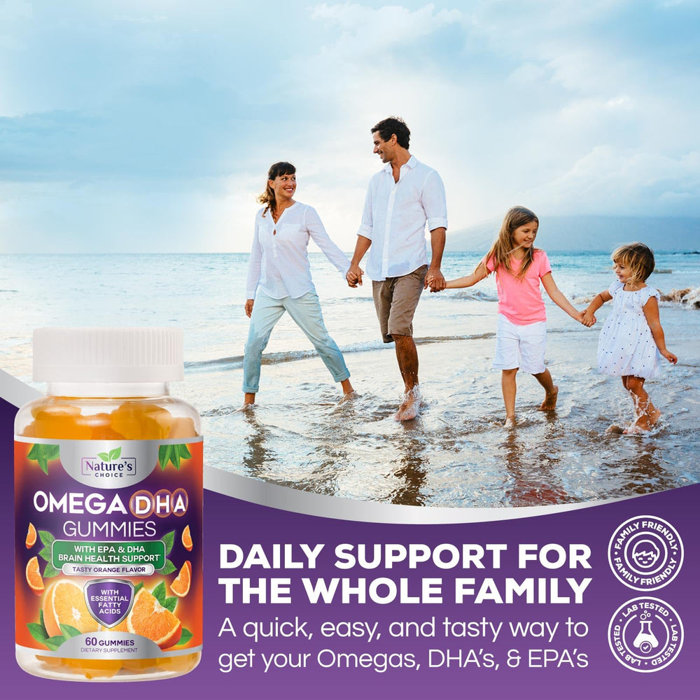 Nature's Choice Omega 3 Gummies positioned for daily routine use.