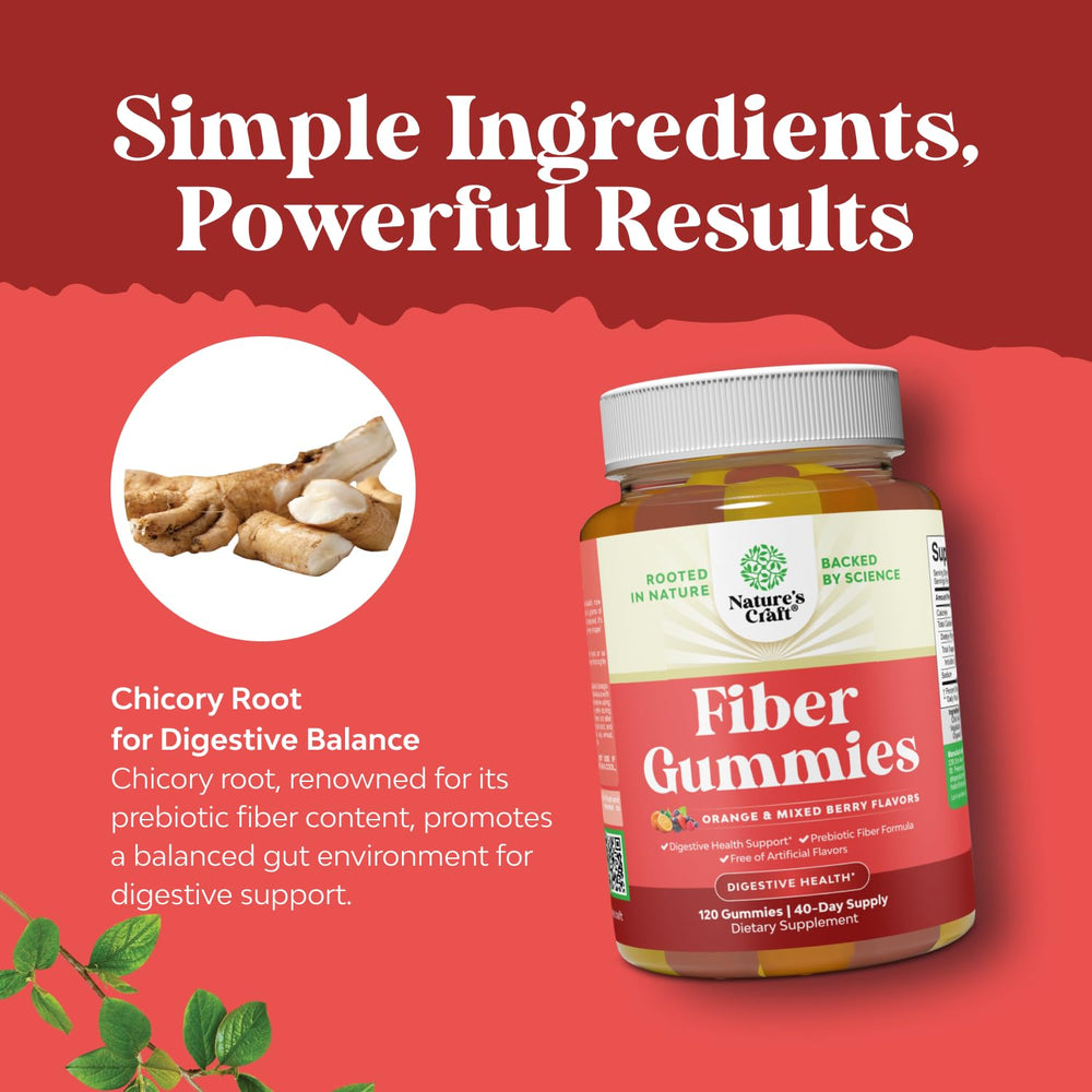 Nature's Craft 120-count bottle on table suggests convenient daily fiber intake.