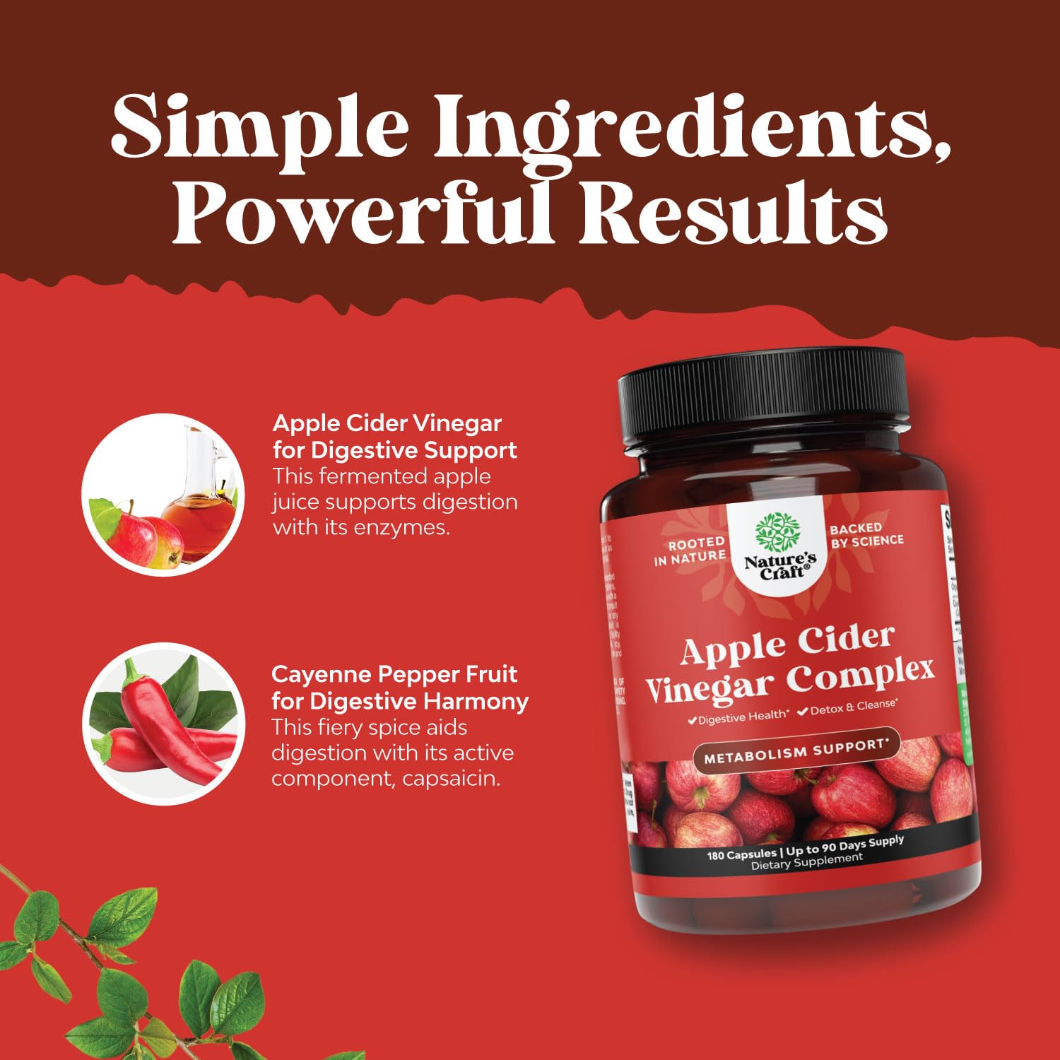 Natures Craft ACV Deep Cleanse capsules on table imply simple, sugar-free daily support.