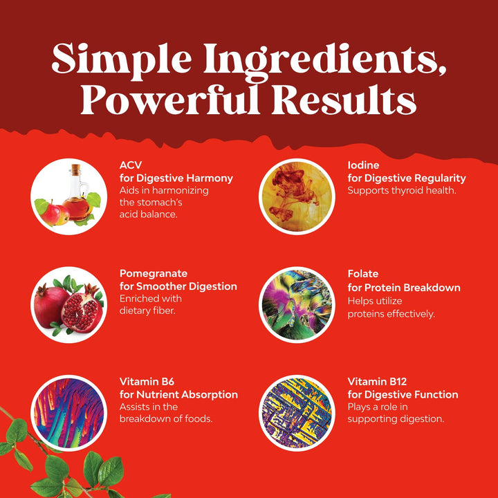 Natures Craft ingredient display with pomegranate and beetroot highlighting natural components