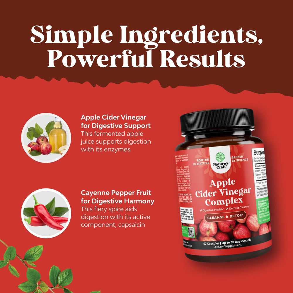 Natures Craft ACV pills in hand show portable gut health routine.