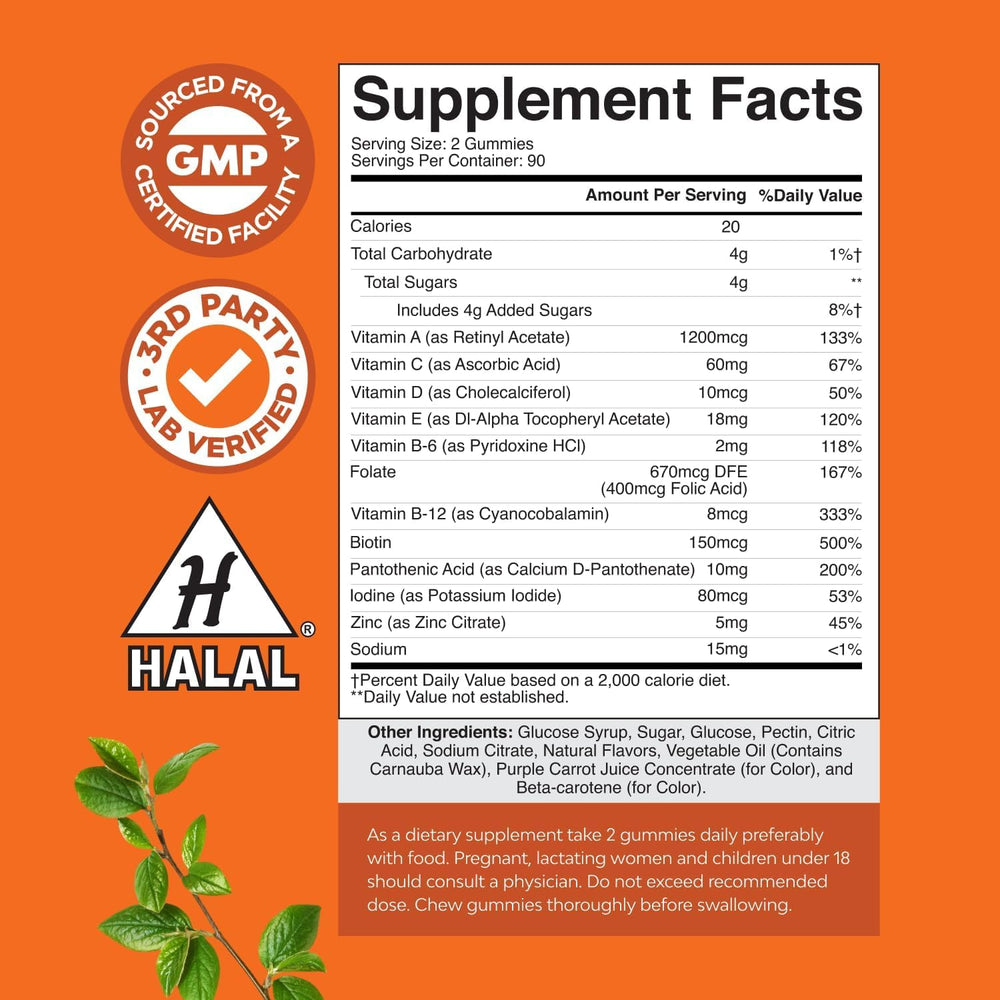Natures Craft adult multivitamin gummies close-up with fruity flavor for daily wellness