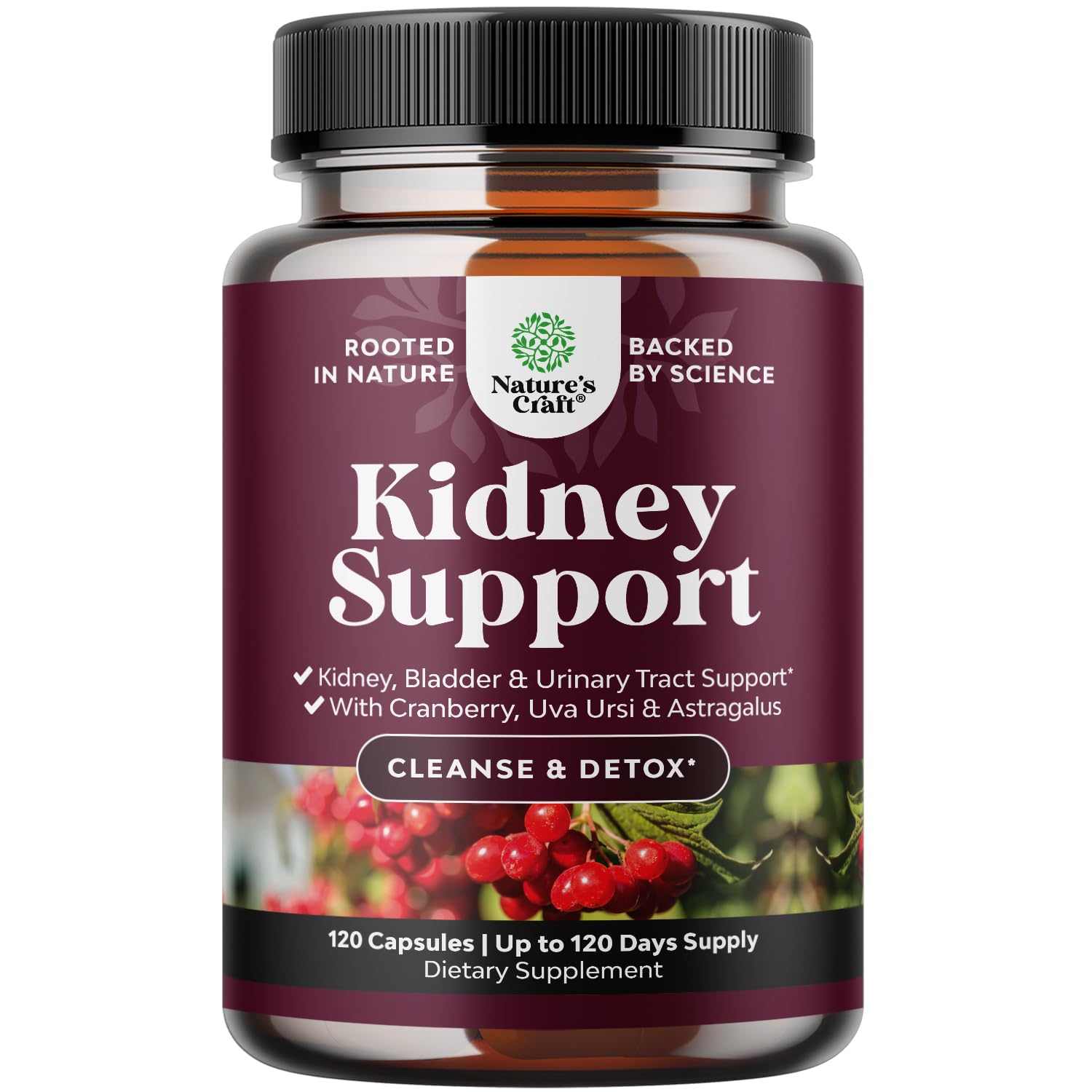 Natures Craft Advanced Kidney Cleanse bottle showing herbal detox support for urinary health.