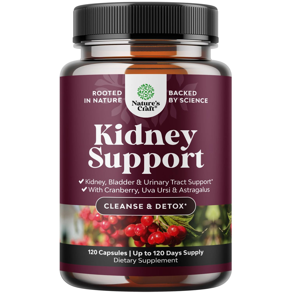 Natures Craft Advanced Kidney Cleanse bottle showing herbal detox support for urinary health.