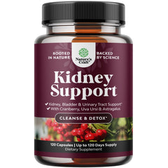 Natures Craft Advanced Kidney Cleanse bottle showing herbal detox support for urinary health.