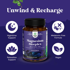 Natures Craft apigenin-theanine-lemon balm blend image highlighting stress-free nights.