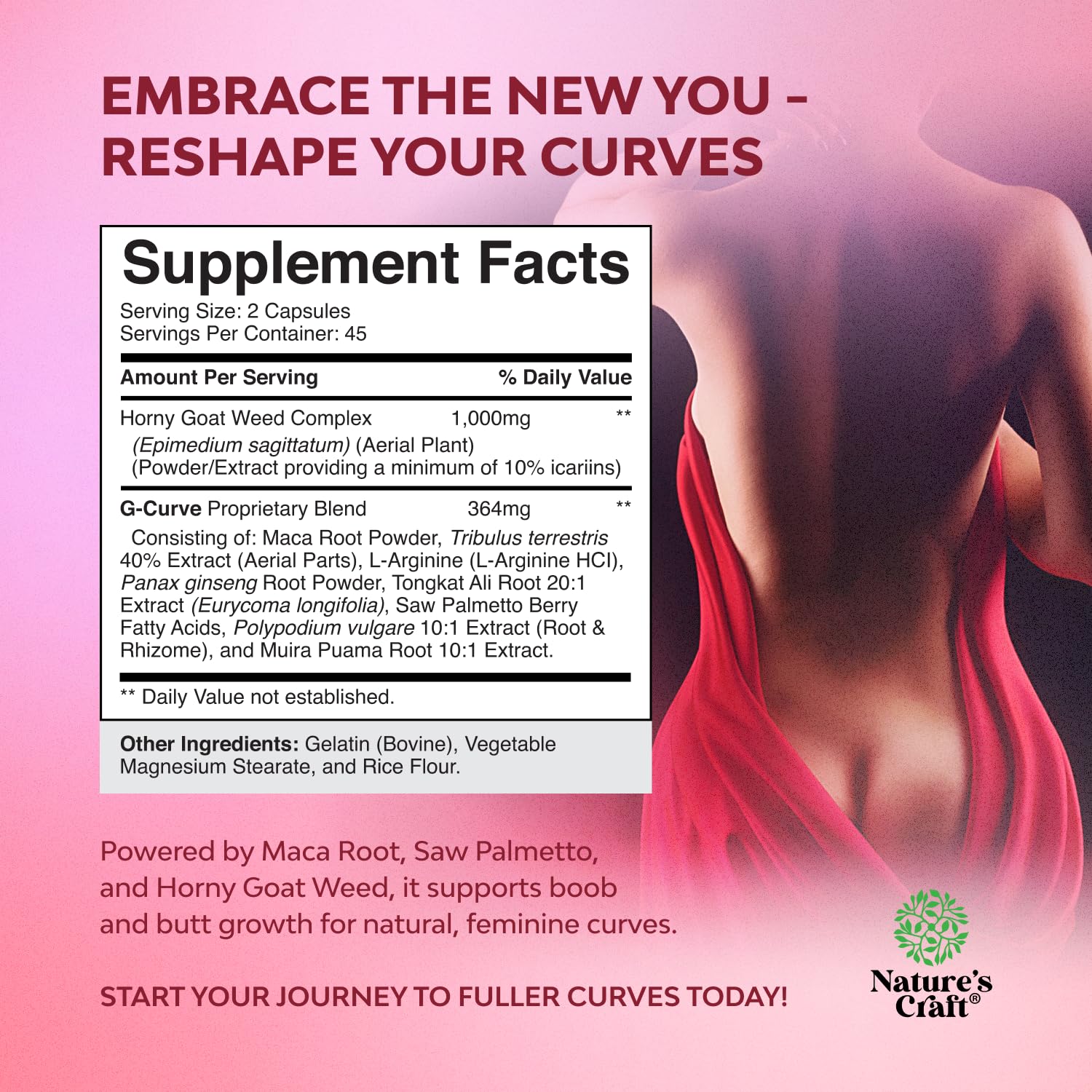 Natures Craft Better Butt and Breast Pills daily use setup on countertop