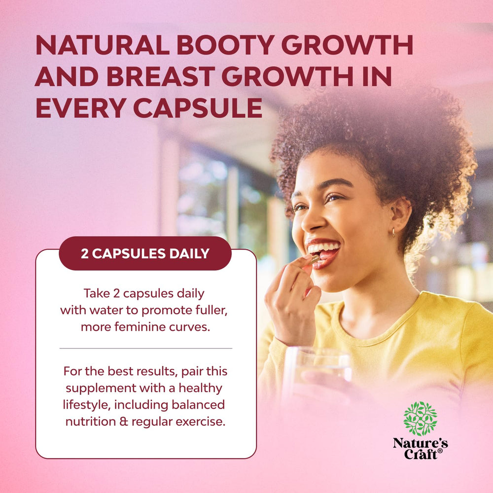 Natures Craft Better Butt and Breast Pills ingredients panel highlights herbal blend