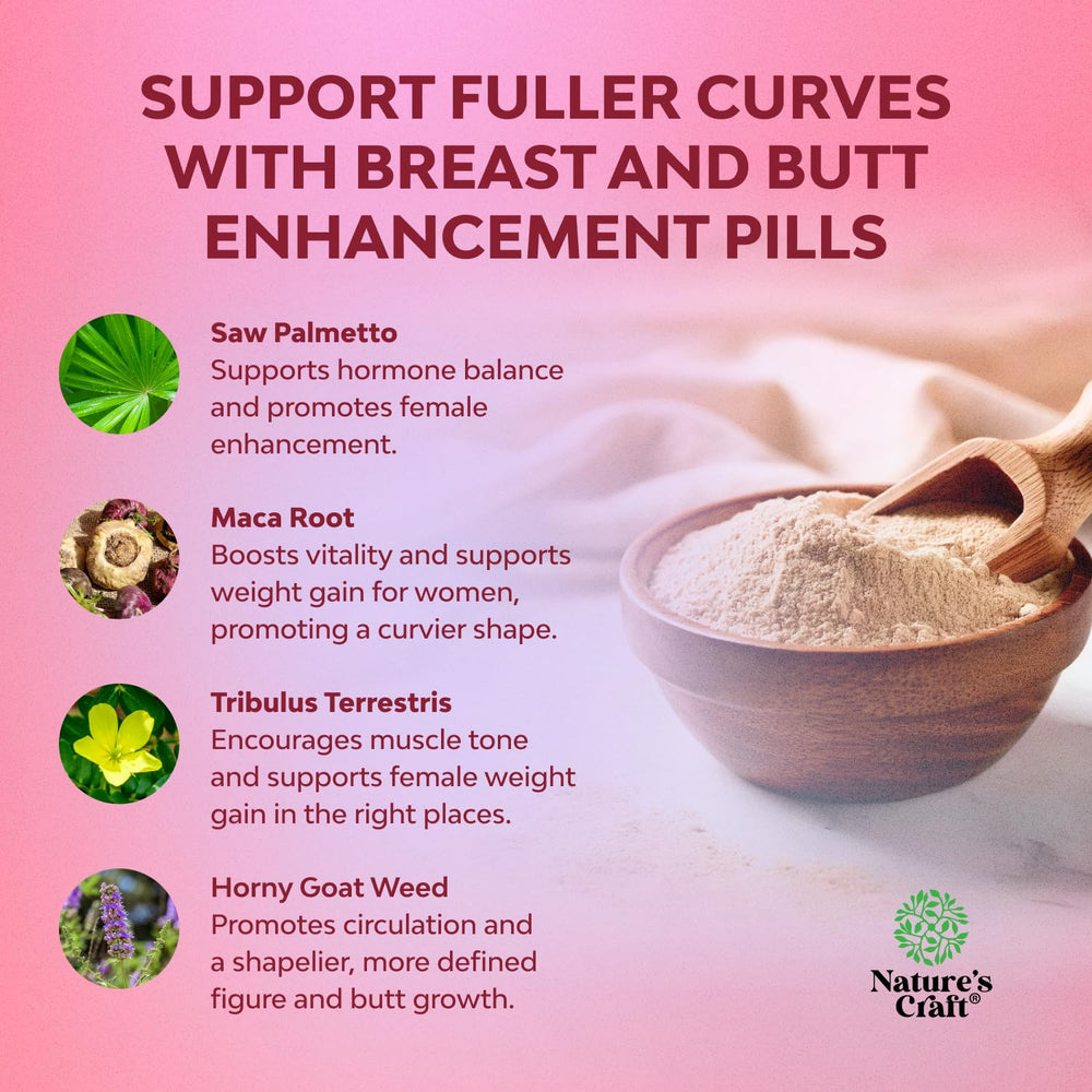 Natures Craft Better Butt and Breast Pills side view suggesting compact, travel-friendly capsules