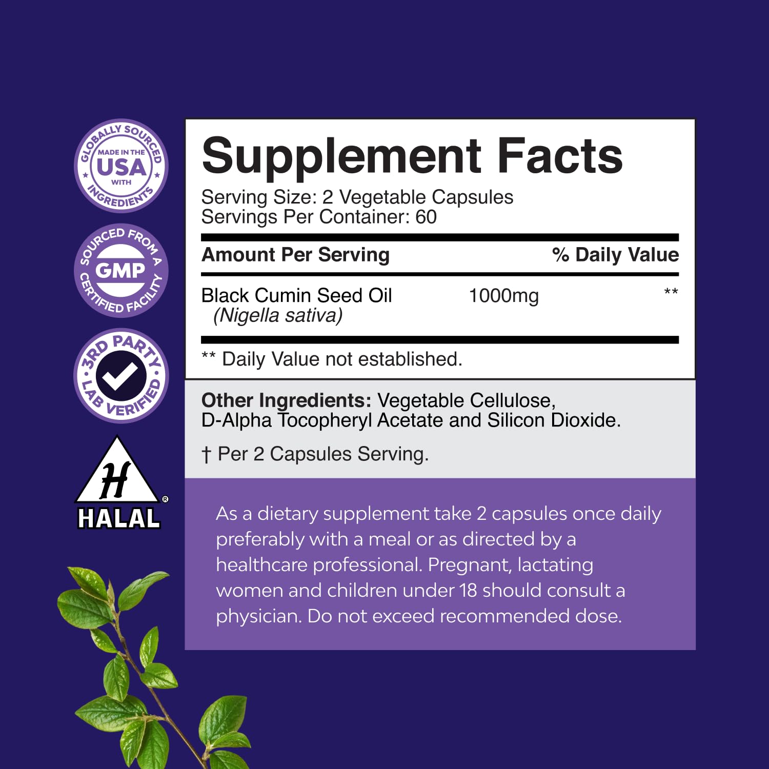 Close-up of Natures Craft label on capsules for antioxidant rich daily routine