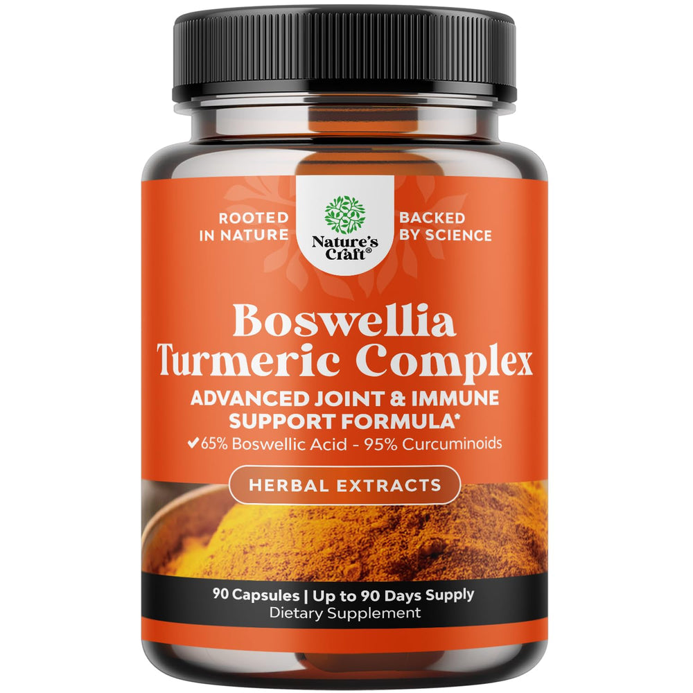 Natures Craft Boswellia Turmeric bottle for daily joint support and immune health.