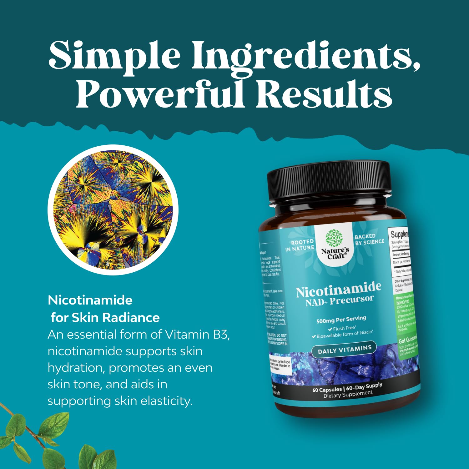 Natures Craft brain health niacinamide capsule close-up
