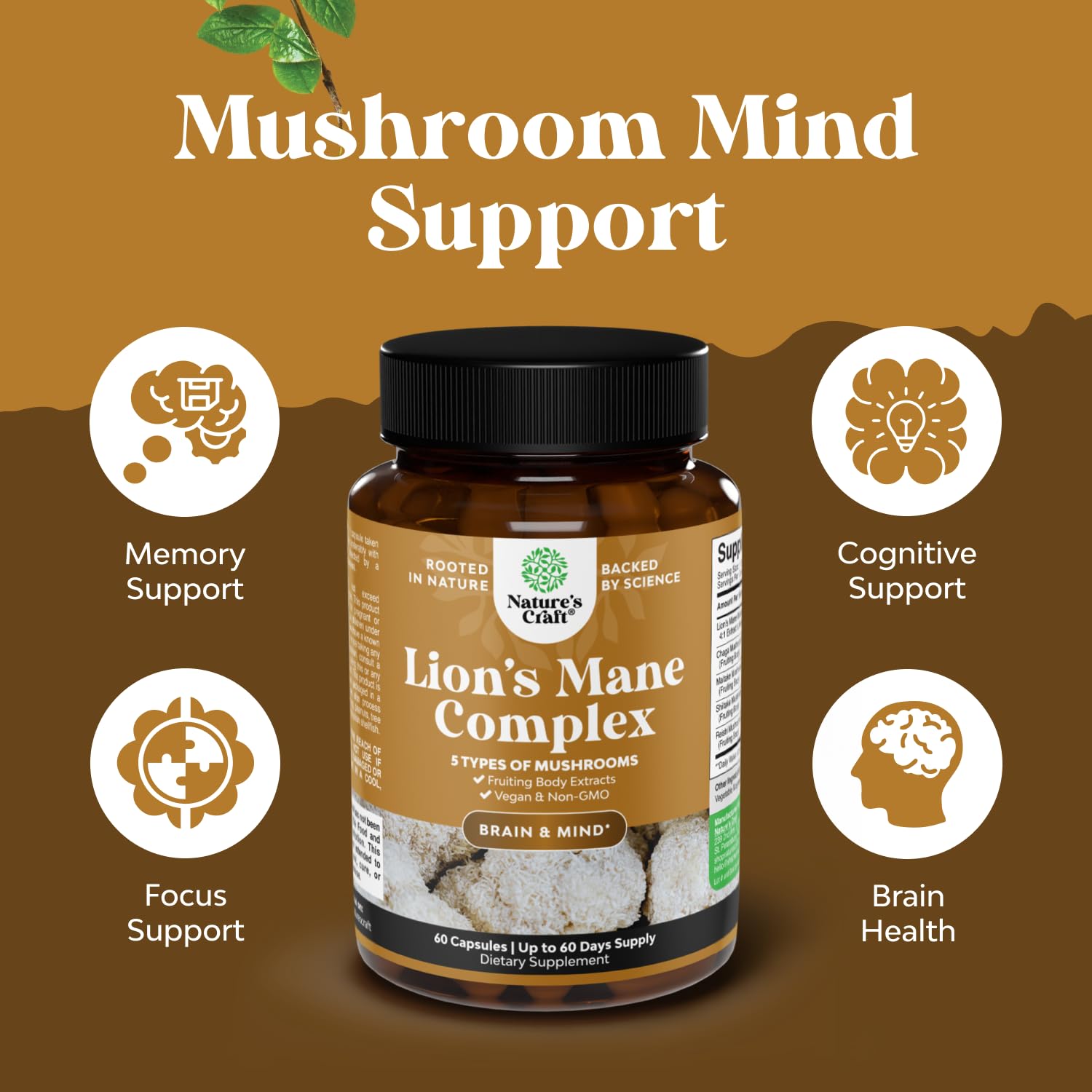 Natures Craft brain health packaging box highlighting daily use.
