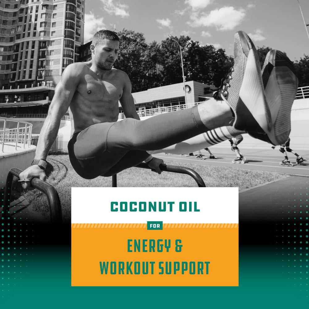Workout-ready scene with bottle and dumbbells for on-the-go energy