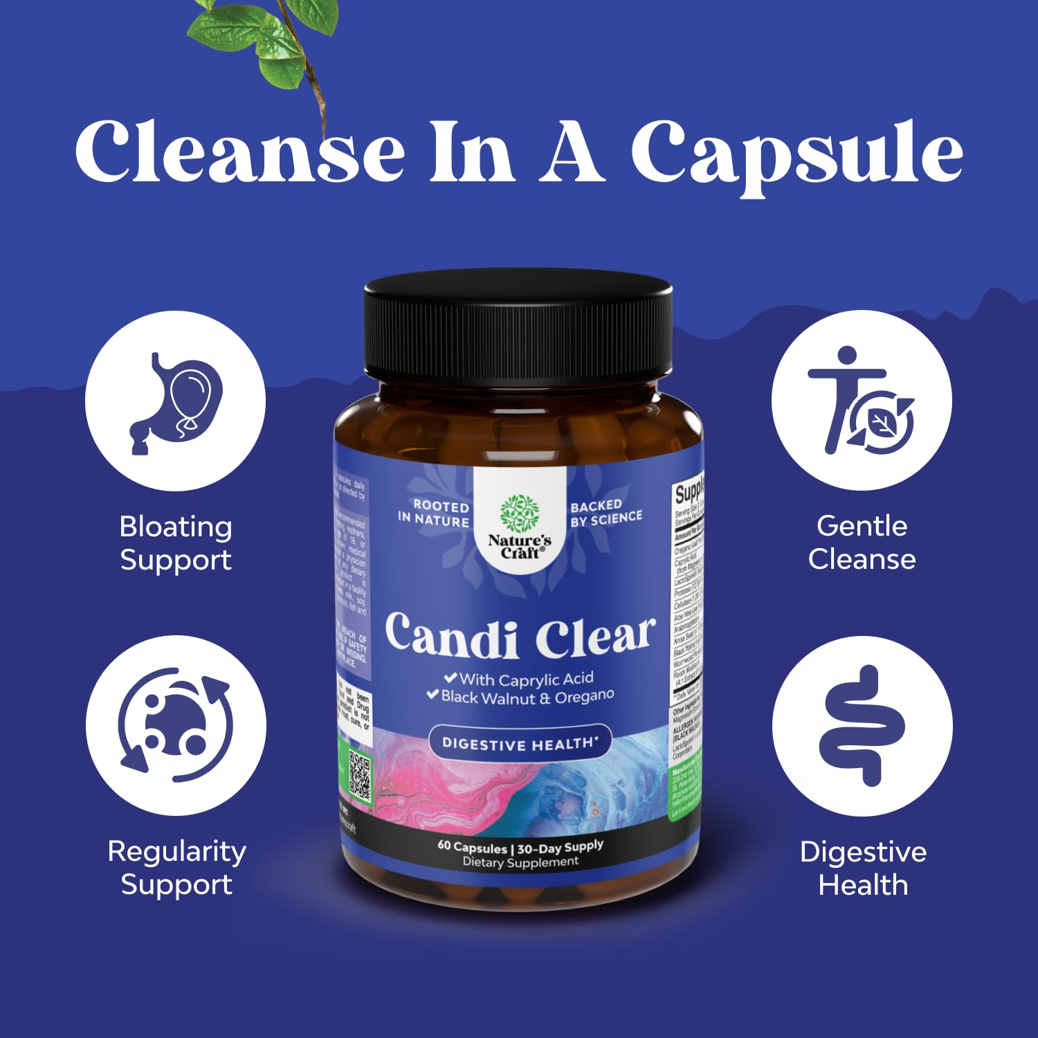 Natures Craft CANDI-CLEAR enzimas digestivas para apoyar la digestión